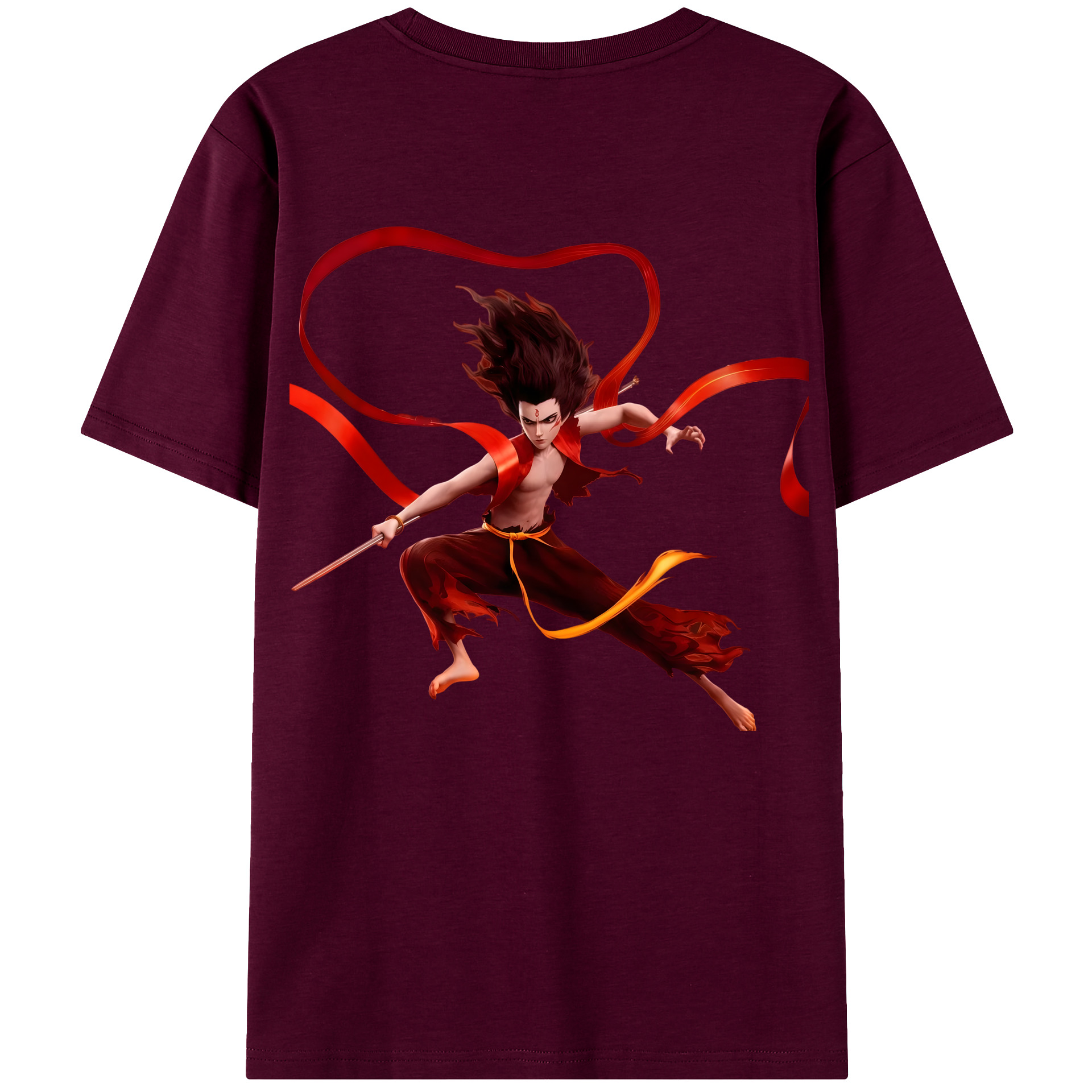 （画像用） Ne Zha 2 ナタ 魔童の大暴れ レディース半袖Tシャツ(バックプリント)
